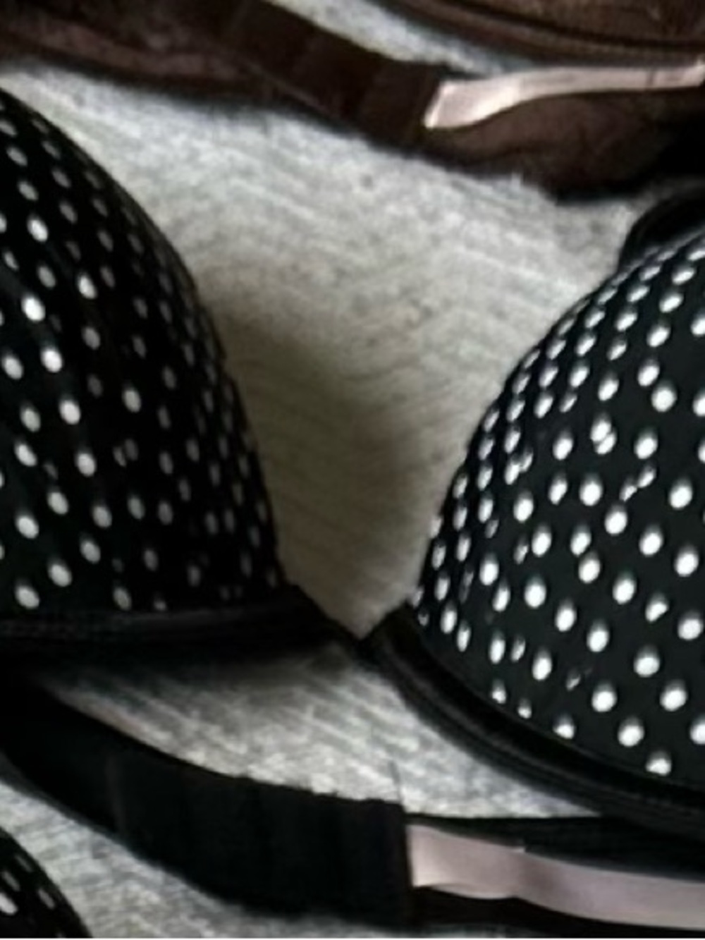 Polka Dot Push-Up Bra in Black and White - Women's Intimates-bra